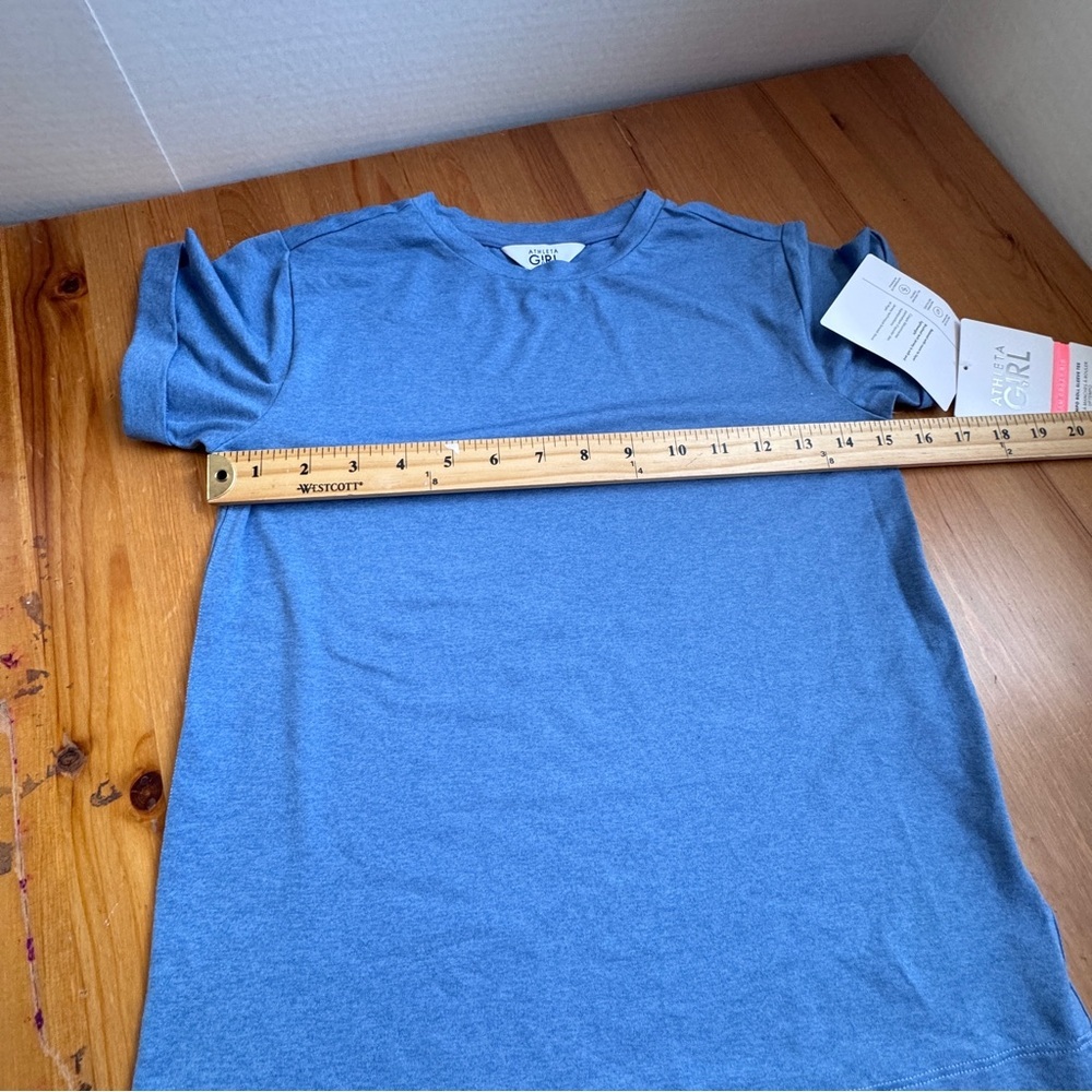 Athleta girl up tempo roll sleeve shirt blue size 6 nwt - Picture 7 of 8